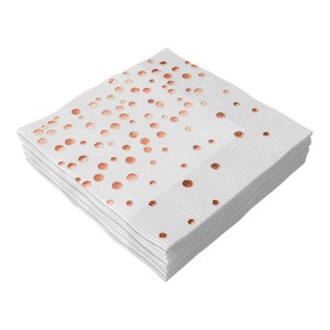 Guardanapo 33cm x 33cm - Metálico Confete Rosé Gold c/20 Make+