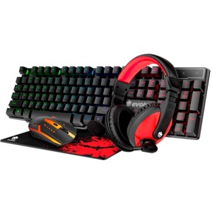 Combo Gamer (Teclado + Mouse + Fone + Mousepad) EG-51 Evolut
