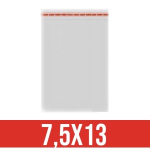 Saco Transparente Adesivado 7,5cm x 13cm + 3 Aba c/100 Cromus