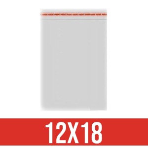 Saco Transparente Adesivado 12cm x 18cm + 3 Aba c/100 Cromus