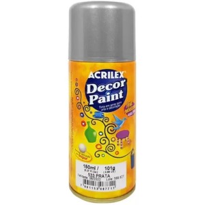 Tinta Spray Decor Paint - Prata 150ml Acrilex