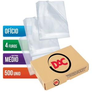 Saco Plástico 4 Furos com 500 Envelopes Extra Médios 178 DAC