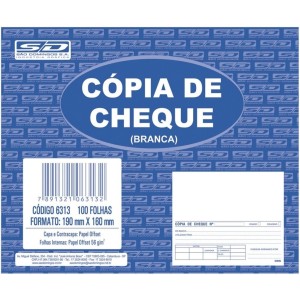 Cópia de Cheque Branca 100 Folhas São Domingos