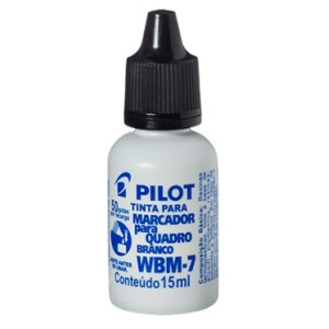 Tinta para Marcador de Quadro Branco WBM-7 Preto 15ml Pilot