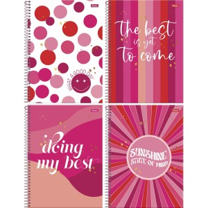 Caderno 15 Matérias Pink Power 240fls Foroni