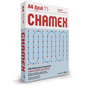 Papel Sulfite A4 Azul 75g 500 Folhas Chamex