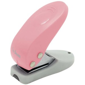 Perfurador de Papel 1 Furo Rosa Claro para 12 Folhas Molin