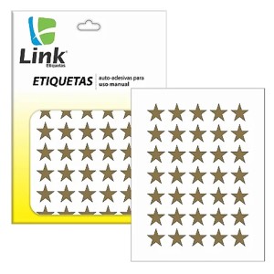 Etiqueta Adesiva Estrela 15mm - Ouro c/210 Link