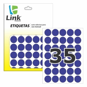 Etiqueta Adesiva Redonda 19mm - Azul c/210 Link