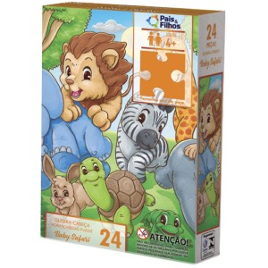 Quebra-Cabeça -  Baby Safari 24 Peças 791829 Pais e Filhos