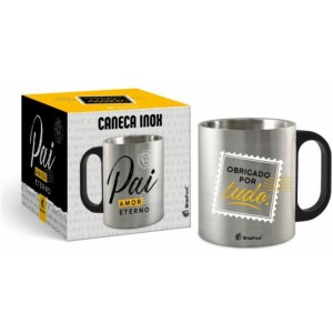 Caneca Metal Inox 300ml - Pai Amor Eterno Brasfoot