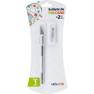 Estilete de Precisão Bisturi com 2 Lâminas Leoarte