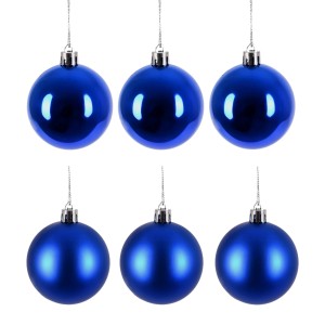 Bola de Natal 6cm Azul c/6 Grillo