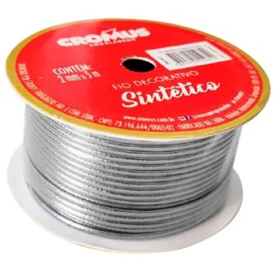 FIO DECORATIVO SINTETICO - PRATA C/5 MTS CROMUS