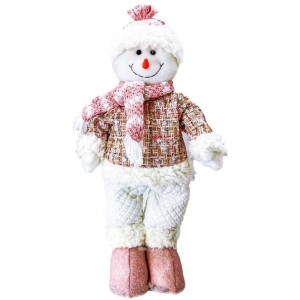 Boneco de Neve Natalino em Pé Cute Rosé 41cm 25514 Magizi
