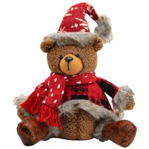 Papai Urso Natalino de Pelúcia Sentado 24x42cm 23907 Magizi