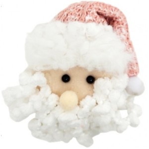 Enfeite Natalino Carinha de Papai Noel Tricot Cute Rosé 13cm 25509 Magizi