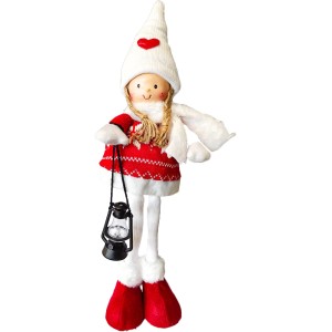 Boneco Natalino Criança em Pé Tecido/Tricot 48cm 25660 Magizi
