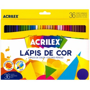 Lápis de Cor 36 Cores Hexagonal Acrilex