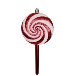 Enfeite Natalino Candy Vermelho e Branco 20cm 54017 Grillo