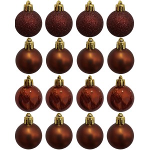 Bola de Natal 4cm Marrom Mista c/16 Natalkasa