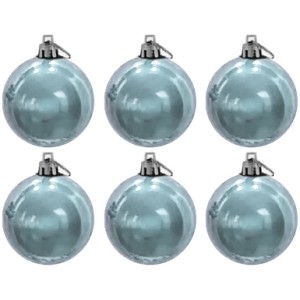 Bola de Natal 6cm Azul Perolizada c/6 Magizi