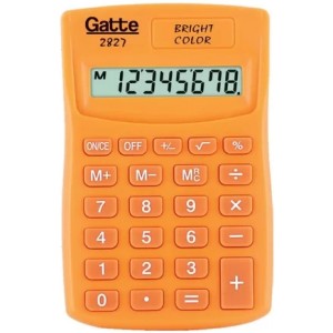 Calculadora de Bolso 8 Dígitos Emborrachada Laranja 2239 Gatte