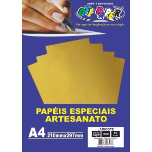 Papel Lamicote A4 Ouro 250g 10fls Off Paper