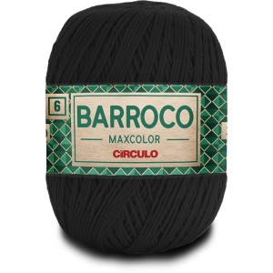 Barbante Barroco MaxColor n.6 400g 8990 - Preto Circulo