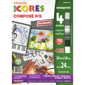 Bloco Ecocores A4 Composê P/B 110g 24fls Novaprint