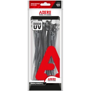 Abraçadeiras de Nylon Preto 150mm x 3,6mm c/100 Adere