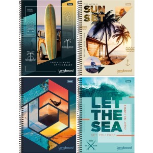 Caderno 10 Matérias Longboard 160 Folhas Foroni