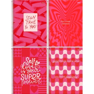 Caderno 10 Matérias Pink Power 160 Folhas Foroni