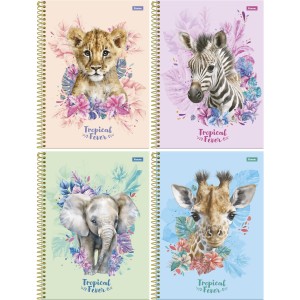 Caderno 10 Matérias Tropical Fever 160 Folhas Foroni