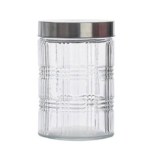 Pote de Vidro Redondo 1250ml - Elegance com Tampa Inox Le Bianco