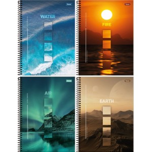 Caderno 1/4 4 Elementos Espiral 80fls Foroni