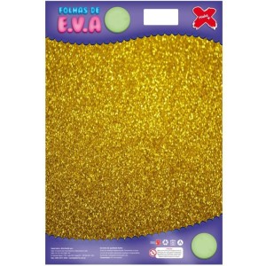 Placa de EVA com Glitter 40x60cm - Ouro c/5