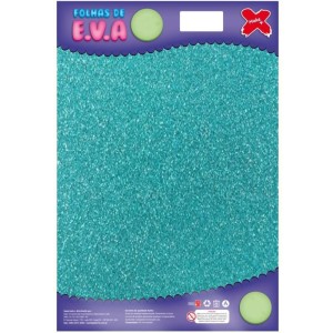 Placa de EVA com Glitter 40x60cm - Verde Água c/5