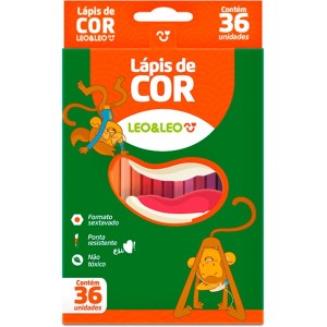 Lápis de Cor 36 Cores Sextavado Leo e Leo