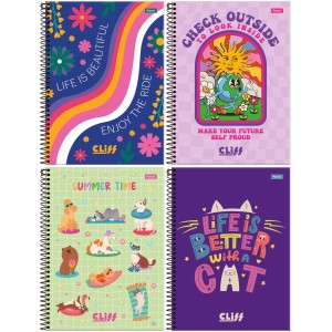 Caderno 1 Matéria Cliff Feminino 80 Folhas Foroni