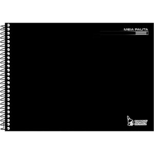 Caderno Meia Pauta Preto 96fls Tamoio