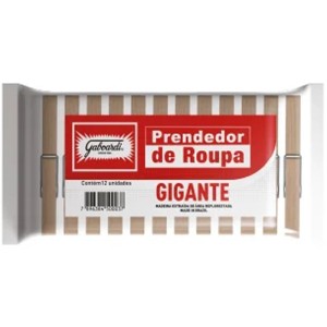 Prendedor de Roupas de Madeira Gigante c/12 Gaboardi