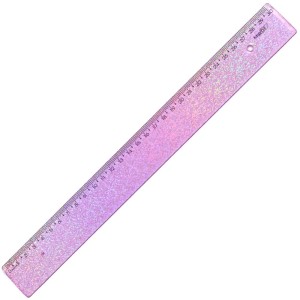 Régua 30cm Holográfica Glitter Lilás Maxcril