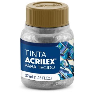 Tinta para Tecido Metálica 37ml - Prata 533 Acrilex