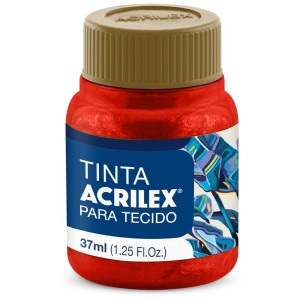 Tinta para Tecido Metálica 37ml - Vermelho Fogo 507 Acrilex