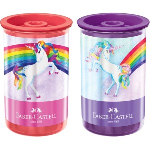 Apontador com Depósito Tubo Unicórnio Faber Castell