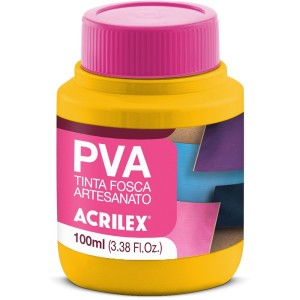Tinta PVA Fosca 100ml - Amarelo Ouro 505 Acrilex