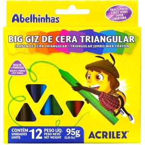 Big Giz de Cera 12 Cores Triangular Acrilex