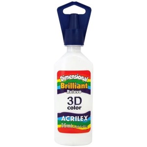 Tinta Dimensional Brilliant 3D 35ml - Branco 519 Acrilex