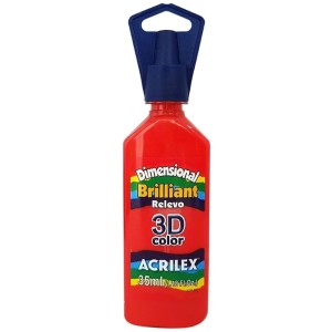 Tinta Dimensional Brilliant 3D 35ml - Vermelho Fogo 507 Acrilex